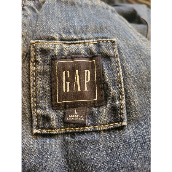 GAP Overalls Women's Large Blue Slouchy Washwell Relaxed Tapered - Picture 4 of 6